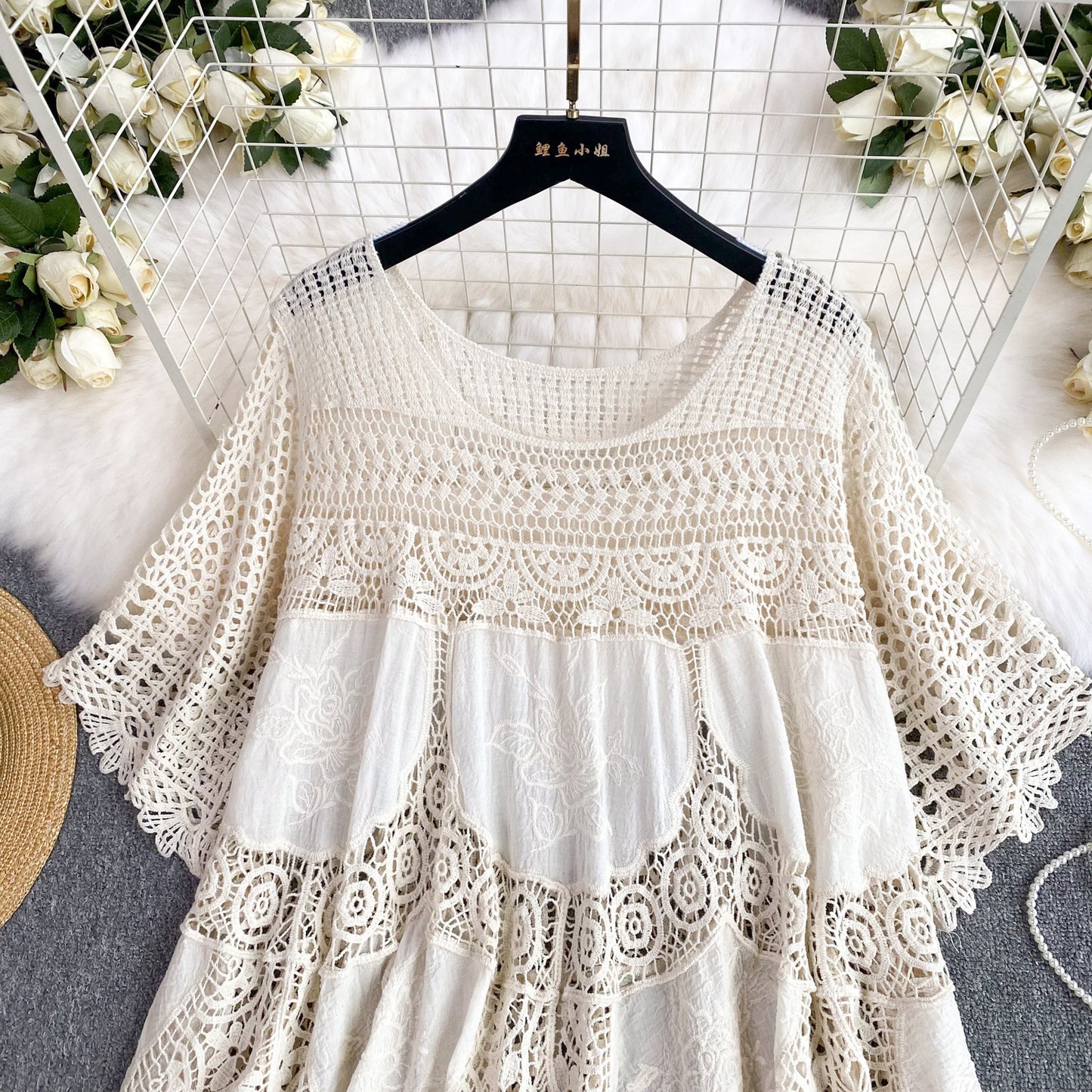 Summer Vacation Style Cutout Blouse Women's Korean Style