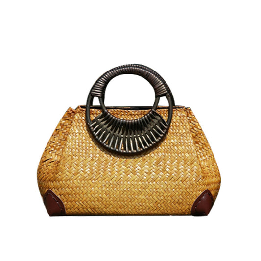 Retro Travel Beach Bag Hand-Woven Bag Female Bag