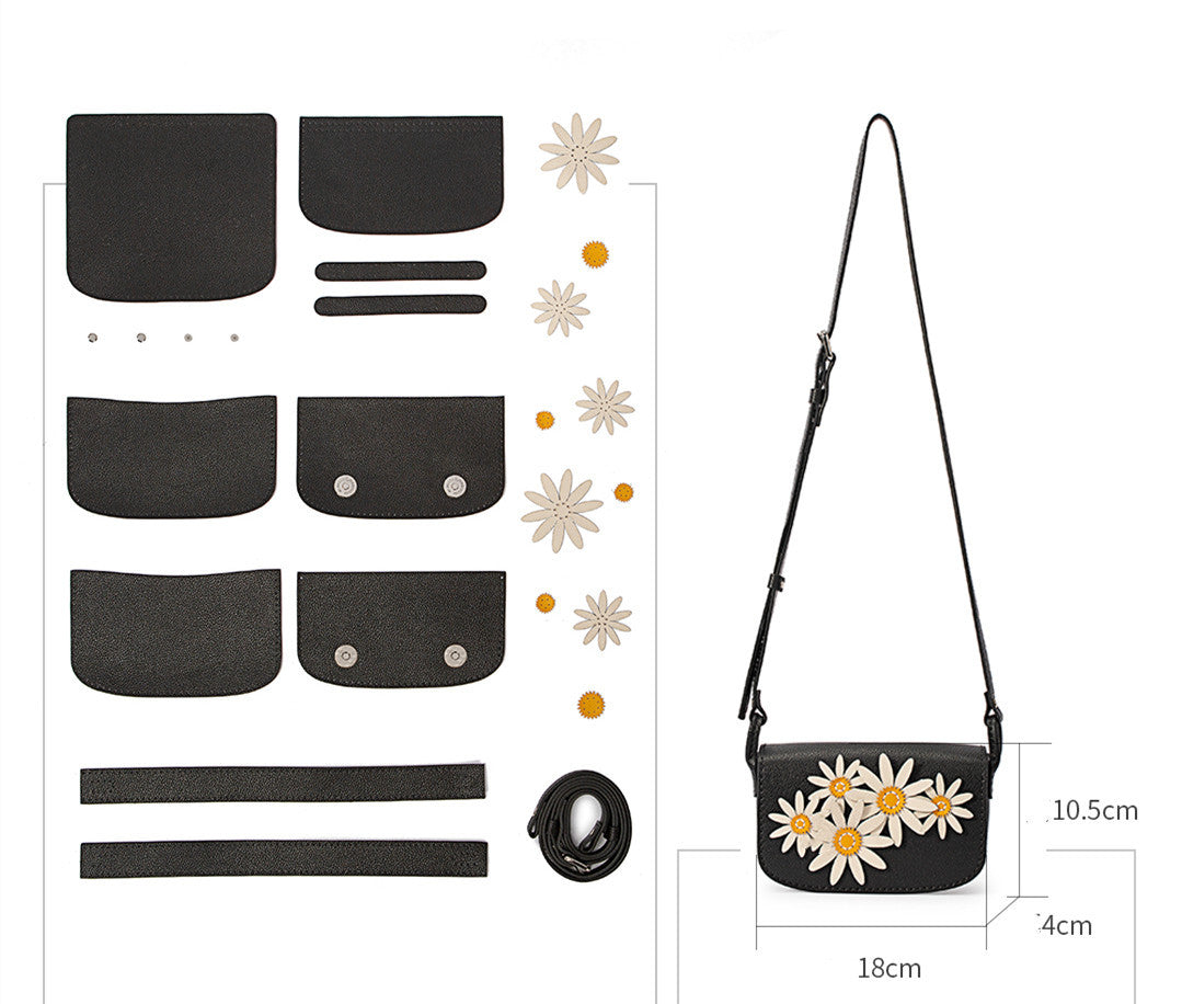 New Hand-stitched Diy Material One-shoulder Daisy Bag