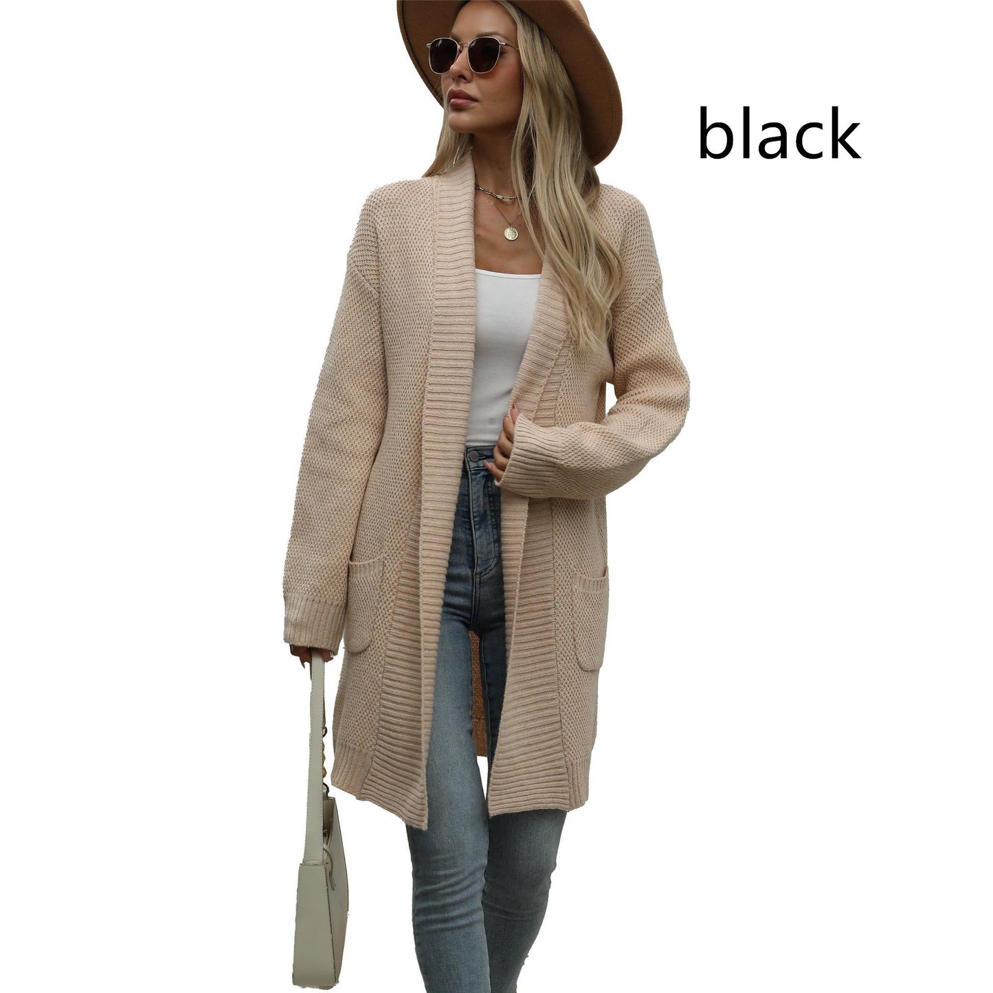 Lazy Sweater Loose Lapels Long Coat For Women