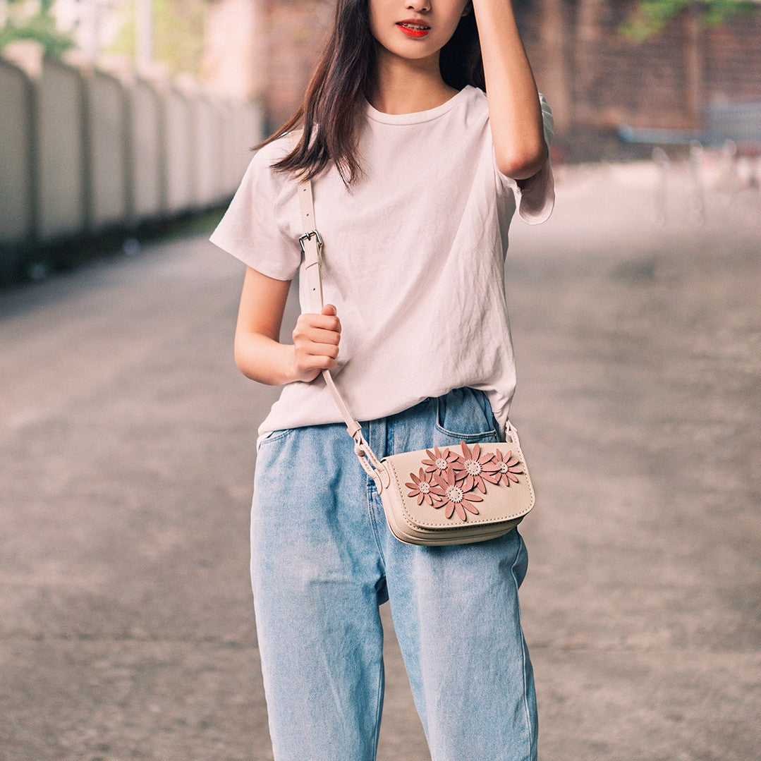 New Hand-stitched Diy Material One-shoulder Daisy Bag