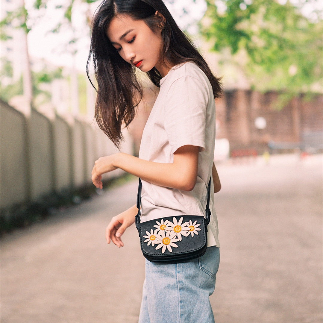 New Hand-stitched Diy Material One-shoulder Daisy Bag