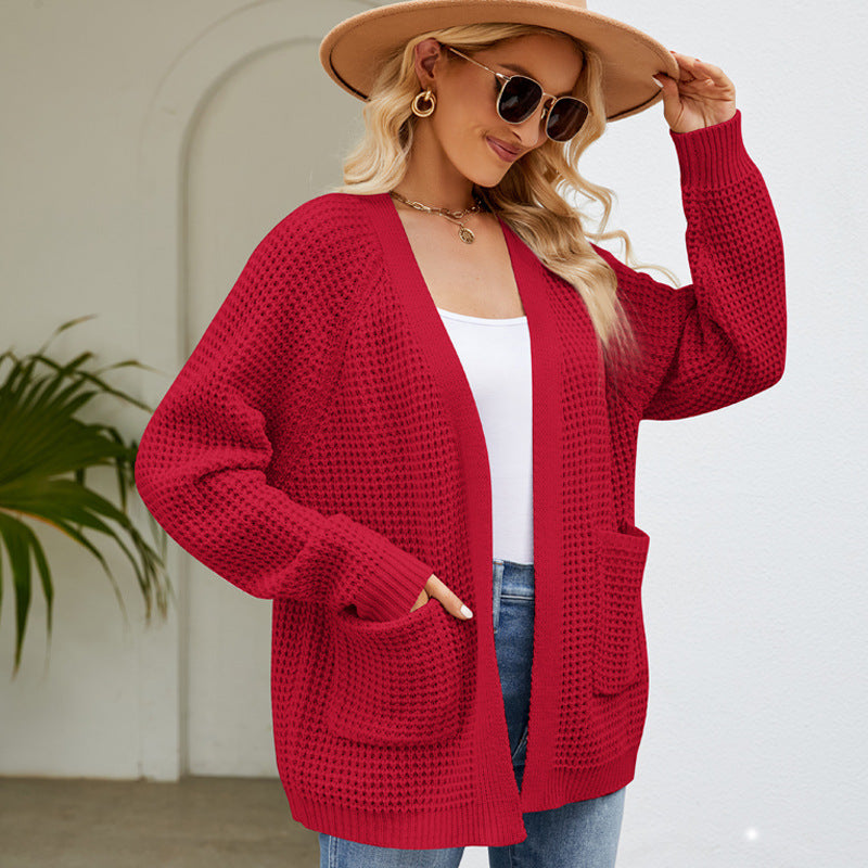 Idle Style Knitted Sweater Coat For Women